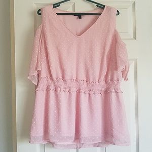 Super Cute Swiss Dot Off Shoulder Top